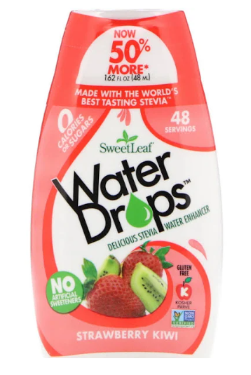 Flavored drops for water instead of refillable drinks
